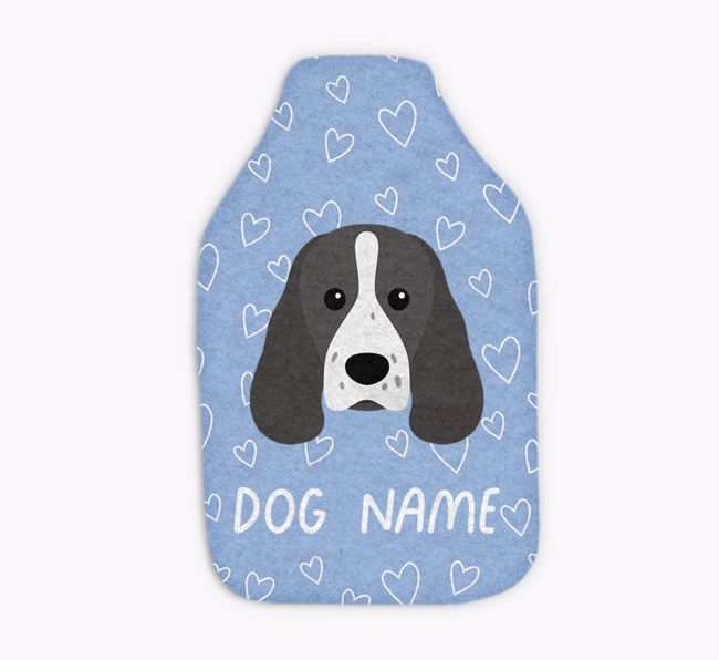 Heart Pattern: Personalised {breedFullName} Hot Water Bottle